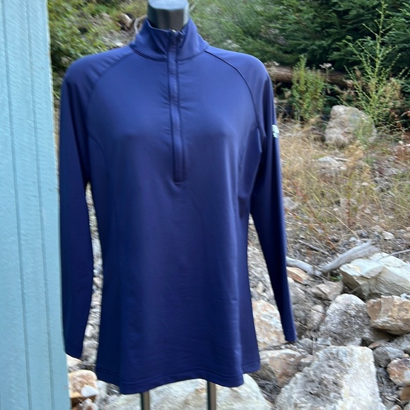 Peter Millar NWOT fitted long sleeve 1/4 zip UPF 50+sun protection shirt size L - Picture 2 of 13